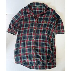 Ralph Lauren Plaid Flannel Sleep Shirt Dress Womens Size Large